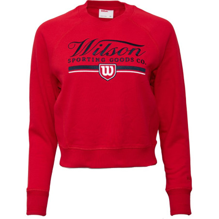Sweat WILSON Femme SIDELINE CREW Rouge / Noir PE 2024
