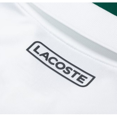 Polo LACOSTE Homme SPORT Blanc / Saumon / Vert...