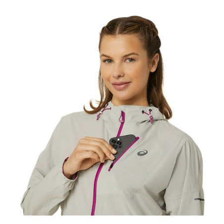 Veste Running ASICS Femme FUJITRAIL WATERPROOF Beige / Violet PE 2024