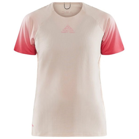 T-Shirt Running Femme CRAFT PRO TRAIL SS Ecru / Rose PE 2023 