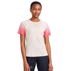 T-Shirt Running Femme CRAFT POR TRAIL SS TEE Ecru / Rose... 2