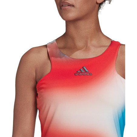 Débardeur ADIDAS Femme MELBOURNE Y-TANK Rouge / Bleu / Saumon PE 2022