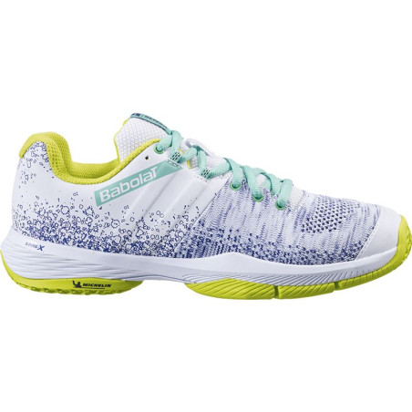 Chaussures Padel BABOLAT Femme JET SENSA Gris / Jaune PE 2022