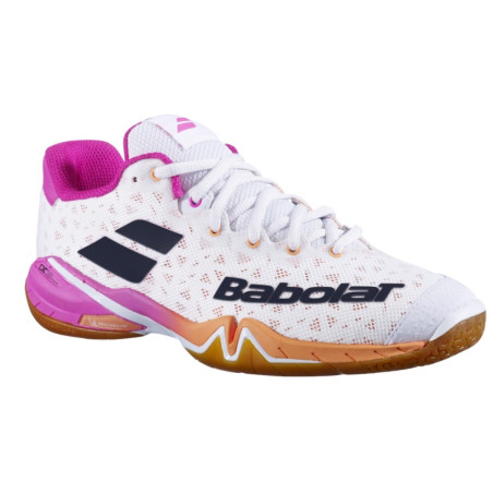 Chaussures BABOLAT Femme Shadow Tour Indoor Blanc / Rose / Noir AH 2022