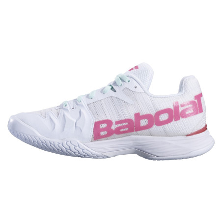 Chaussures BABOLAT Femme Jet Mach II Toutes Surfaces Blanc / Rose PE 2019