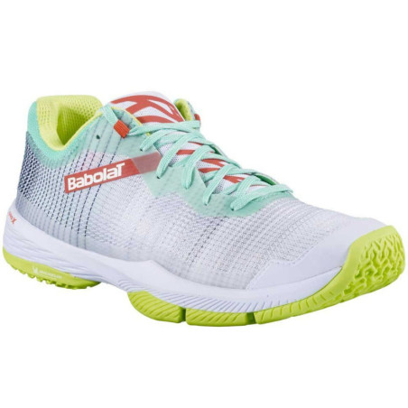 Chaussures Padel BABOLAT Femme JET RITMA Blanc / Vert / Jaune PE 2021