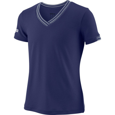 T-Shirt WILSON Junior Fille G TEAM V-Neck Bleu...