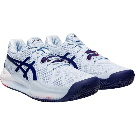 Chaussures ASICS Femme GEL-RESOLUTION 8 Clay Gris / Bleu AH 2022
