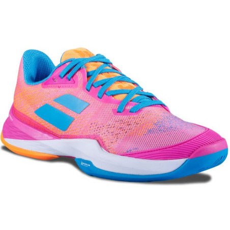 Chaussures BABOLAT Femme JET MACH 3 Terre Battue Rose / Bleu PE 2021