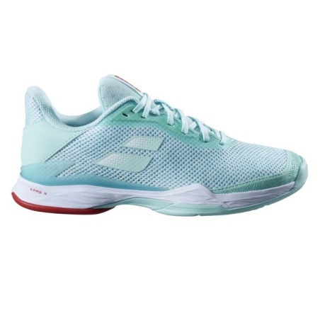 Chaussures BABOLAT Femme JET TERE Terre Battue Turquoise / Blanc / Rouge AH 2022