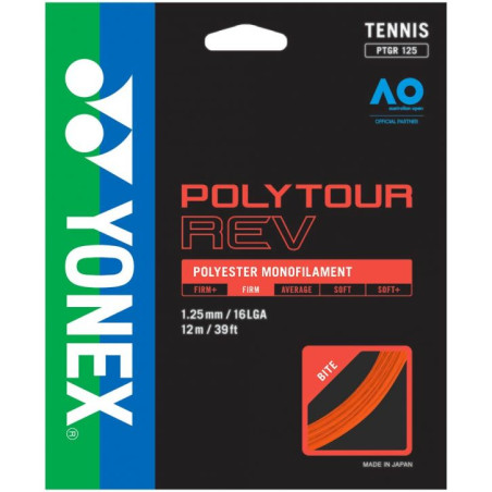 Cordage YONEX POLYTOUR REV 1.25mm (12 m) Rouge