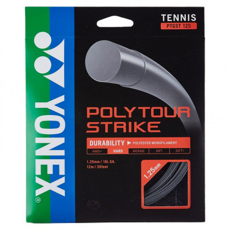 Cordage YONEX POLYTOUR STRIKE Noir 1.25mm (12 m)