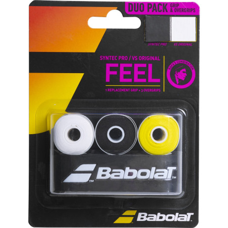 Grip BABOLAT Syntec Pro / VS Original Feel Noir / Jaune / Blanc 2021