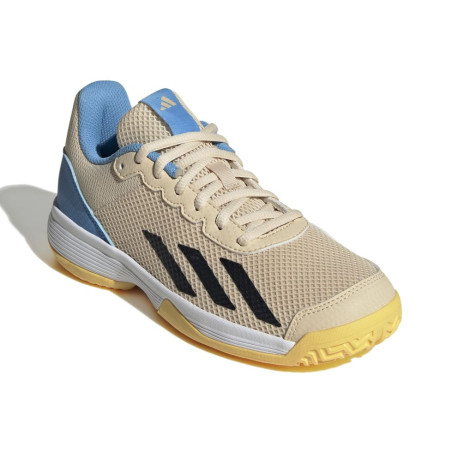 Chaussures ADIDAS Junior COURTFLASH Beige / Bleu / Jaune PE 2024