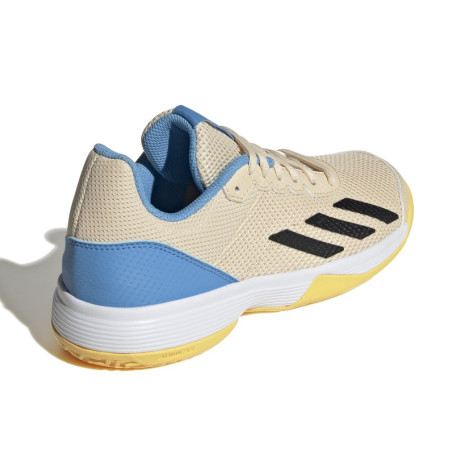 Chaussures ADIDAS Junior COURTFLASH Beige / Bleu / Jaune PE 2024