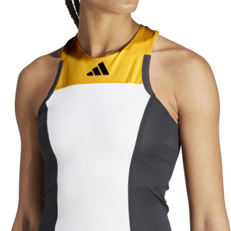 Débardeur ADIDAS Femme Y-TANK PRO Blanc / Noir / Jaune PE 2024