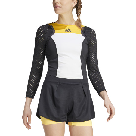 T-Shirt ADIDAS Femme Manches Longues 3/4 SL PRO PARIS Orange / Blanc PE 2024