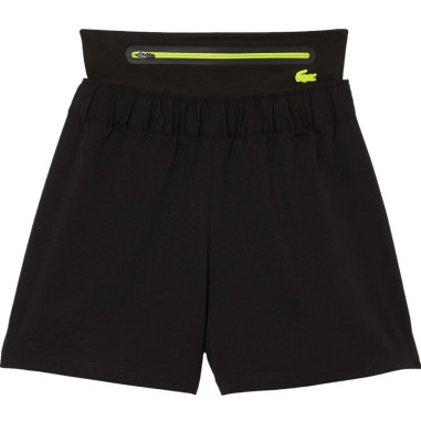 Short LACOSTE Sport Femme Noir / Jaune Fluo PE...