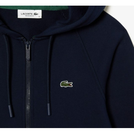 Veste à capuche zipéée LACOSTE Femme MOLLETON Bleu  AH 2022