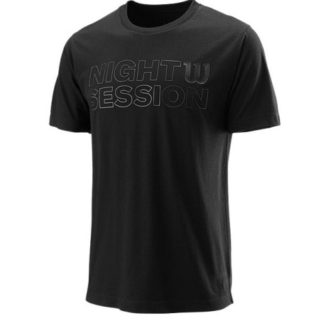 T-Shirt WILSON Homme NIGHT SESSION TCH Noir 2022