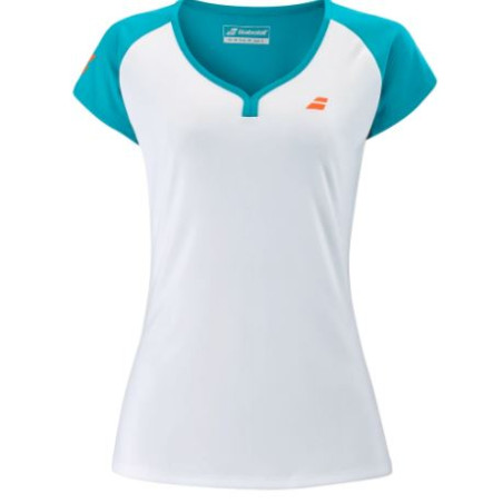 T-Shirt BABOLAT Femme PLAY CAP SLEEVE TOP Bleu/ Blanc PE 2021
