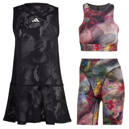 Robe ADIDAS Femme avec Shorty + Brassière MELBOURNE Noir / Multicolor PE 2023