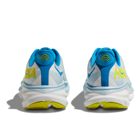 Chaussures Running HOKA Homme CLIFTON 9 Blanc / Bleu / Jaune AH 2023