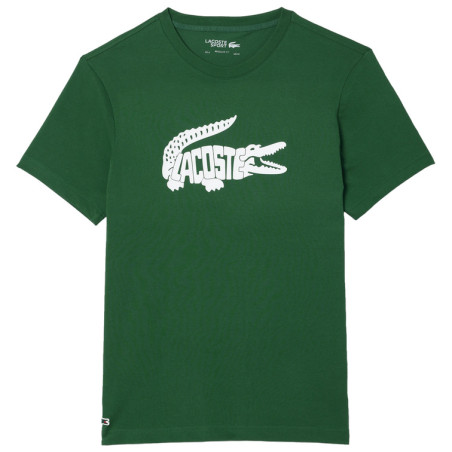 T-Shirt LACOSTE Homme SPORT ULTRA-DRY Vert / Blanc PE 2024