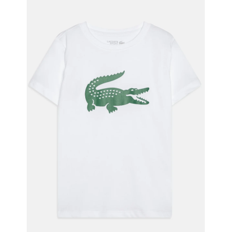 T-Shirt LACOSTE Junior Garçon SPORT Blanc / Vert PE 2024