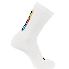 Chaussettes Longues SALOMON Homme PULSE RACE FLAG Blanc...