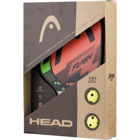 PACK HEAD De 2 Raquettes PICKLEBALL FLASH + 2 BALLES