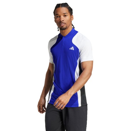 Polo ADIDAS Homme Tennis FREELIFT PRO NEW YORK Bleu / Blanc / Noir AH 2024