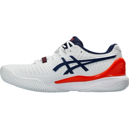 Chaussures ASICS Homme GEL-RESOLUTION 9 Terre Battue Blanc / Orange PE 2024