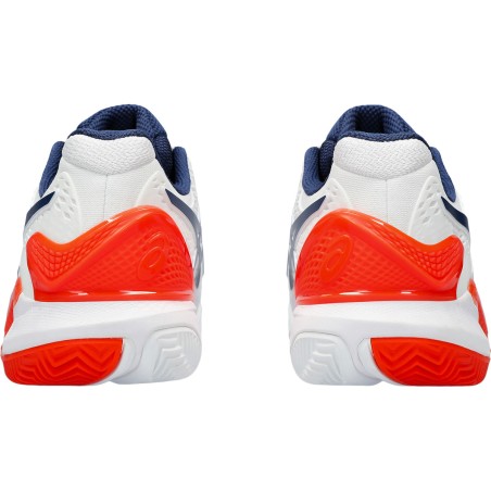 Chaussures ASICS Homme GEL-RESOLUTION 9 Terre Battue Blanc / Orange PE 2024