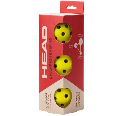 Tube de 3 balles Pickleball HEAD CHAMPIONSHIP...