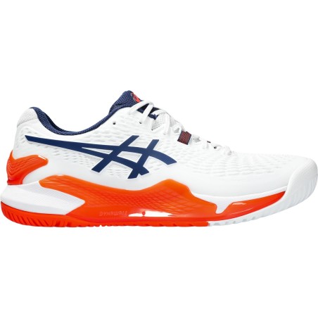 Chaussures ASICS Homme GEL-RESOLUTION 9 Toutes Surfaces Blanc / Orange PE 2024