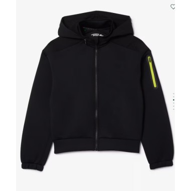 Veste à capuche zippée LACOSTE Femme SPORT Noir...