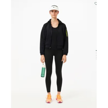 Veste à capuche zippée LACOSTE Femme SPORT Noir...