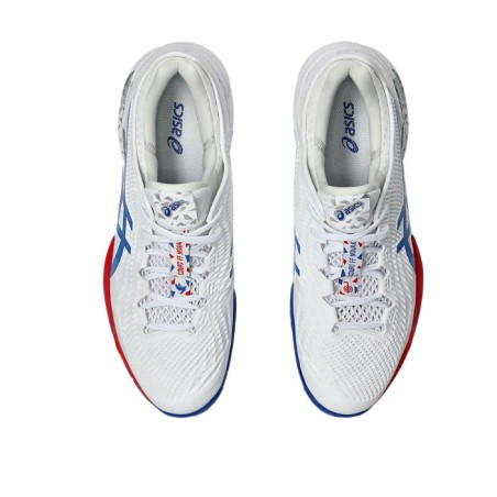 Chaussures ASICS Homme COURT FF 3 NOVAK Toutes surfaces Blanc/Bleu/Rouge AH 24