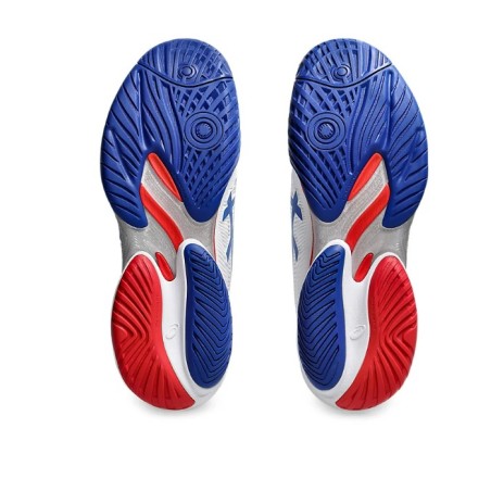 Chaussures ASICS Homme COURT FF 3 NOVAK Toutes surfaces Blanc/Bleu/Rouge AH 24