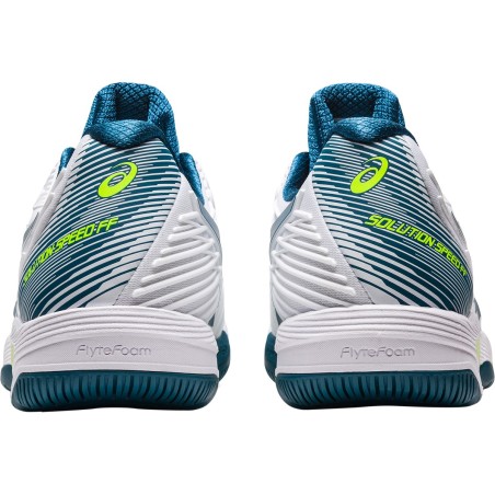 Chaussures ASICS Homme SOLUTION SPEED FF 2 Toutes Surfaces Blanc/Bleu/Jaune 2023