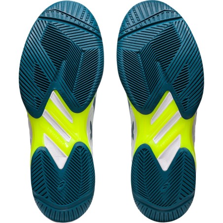 Chaussures ASICS Homme SOLUTION SPEED FF 2 Toutes Surfaces Blanc/Bleu/Jaune 2023