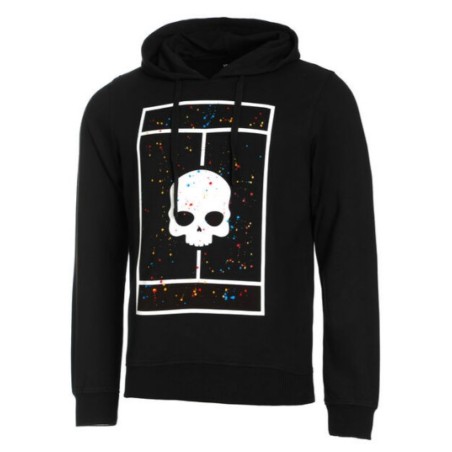 Sweat à capuche HYDROGEN Homme COURT HOODIE Noir / Blanc PE 2023