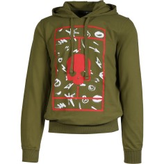 Sweat à capuche HYDROGEN Homme COURT HOODIE Vert / Rouge...