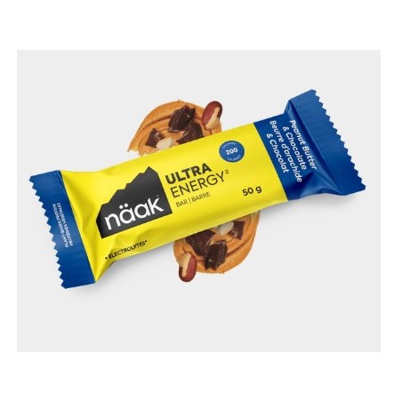 Barres ENERGETIQUE NAAK ULTRA ENERGY 200 Calories Cacahuetes et Choco 50g 2024