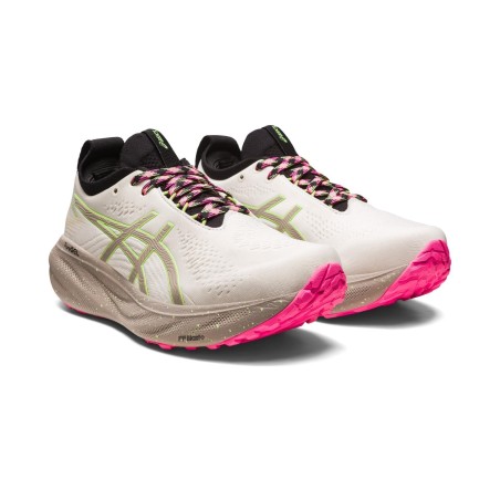 Chaussures Running ASICS Femme GEL-NIMBUS 25 TR Gris / Vert / Rose AH 2023