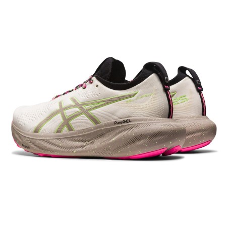 Chaussures Running ASICS Femme GEL-NIMBUS 25 TR Gris / Vert / Rose AH 2023