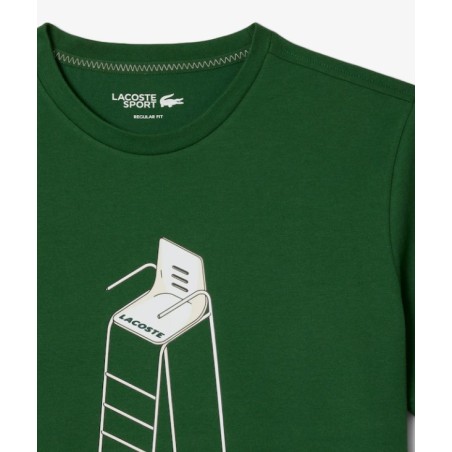 T-Shirt LACOSTE Homme Tennis Héritage imprimé Vert / Blanc PE 2025