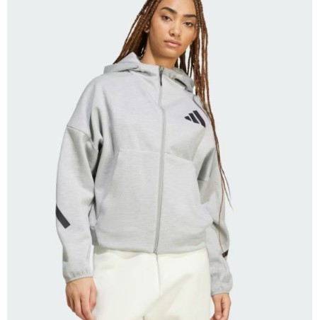 Veste à capuche zippée ADIDAS Femme ZNE HOODIE Gris / Noir PE 2025
