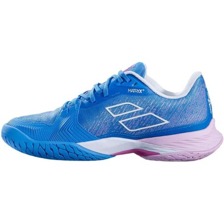 Chaussures BABOLAT Femme JET MACH 3 Terre Battue Bleu / Rose PE 2023